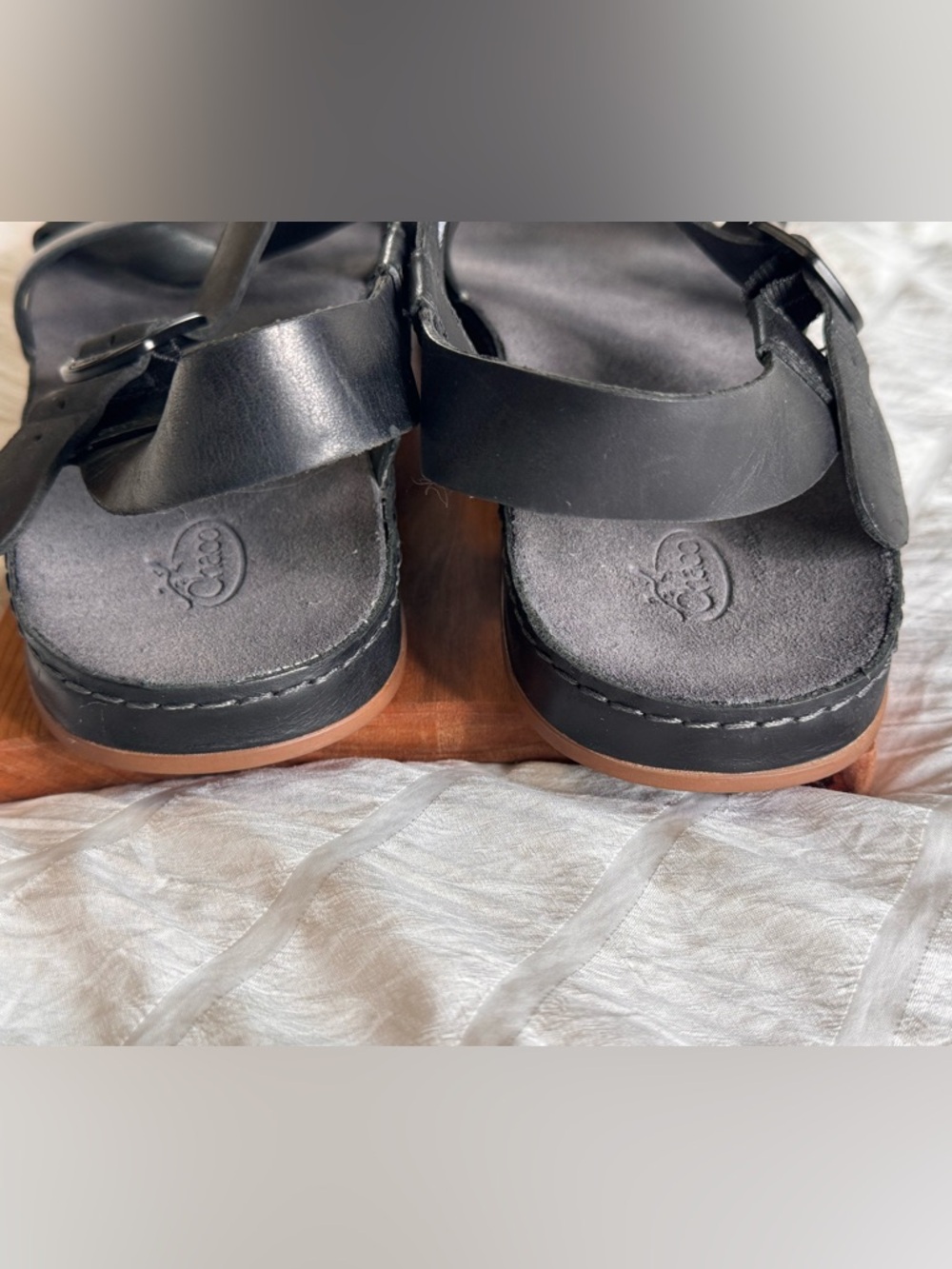 Chaco Women’s Wayfarer Leather Sandals Black Size 12 Casual Comfort Adjustable - Picture 4 of 7